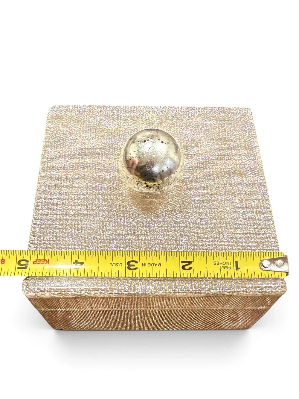 Vintage Hollywood Regency Lucite Trinket Jewelry Box Glam Vanity Decor